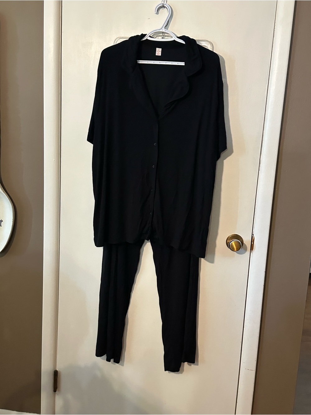 Joe fresh plus size 2xl Black Women's Relaxed Button-Front pyjama set